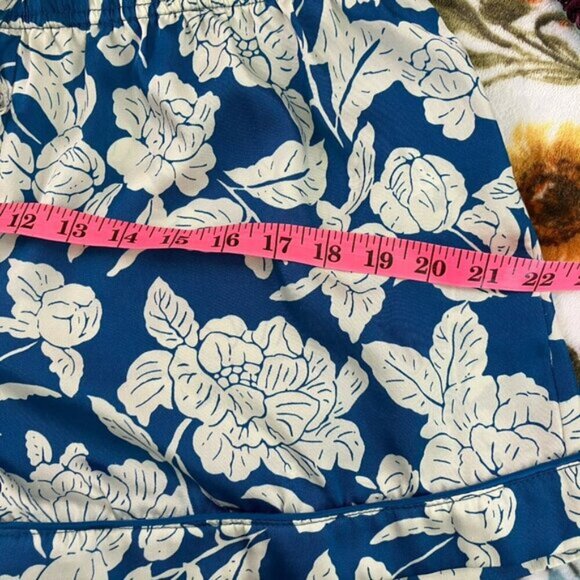 Maree Maree Sleep Set Womens L Blue White Floral Satin Tank  Shorts Loungewear - Picture 11 of 13
